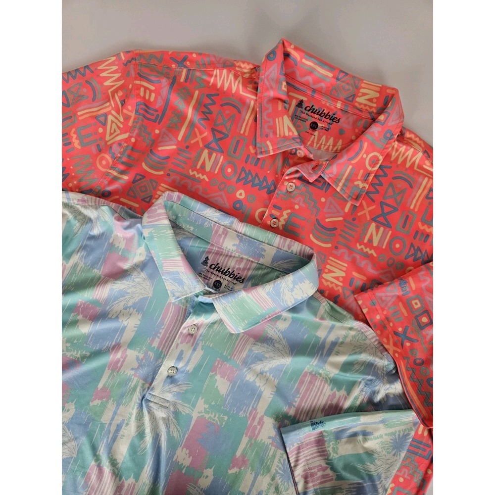 Chubbies Men's Short Sleeve Golf Polo Shirts 2XL -Lot of 2-